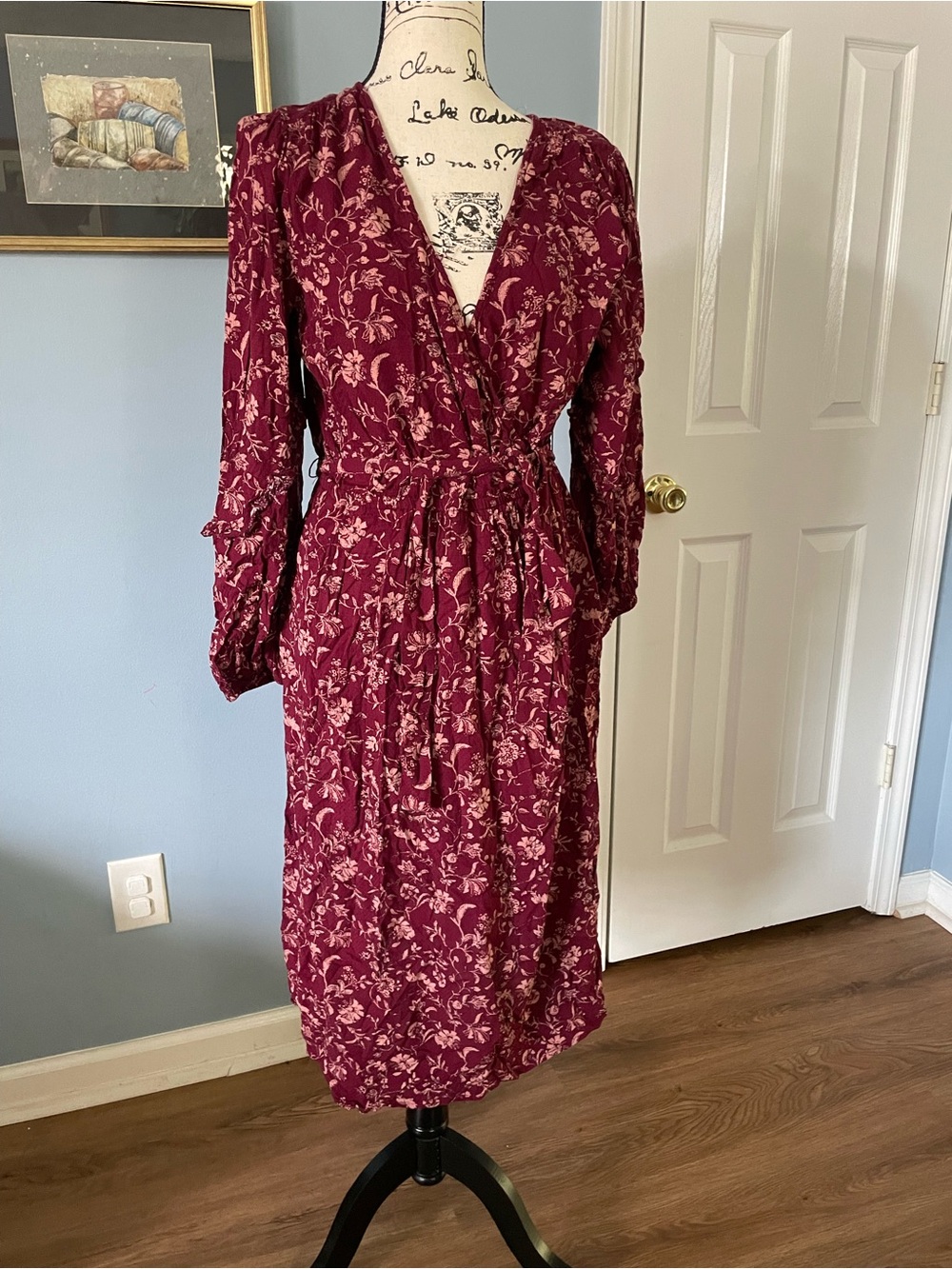 Knox Rose Plum Floral Print Wrap Dress - Picture 5 of 5